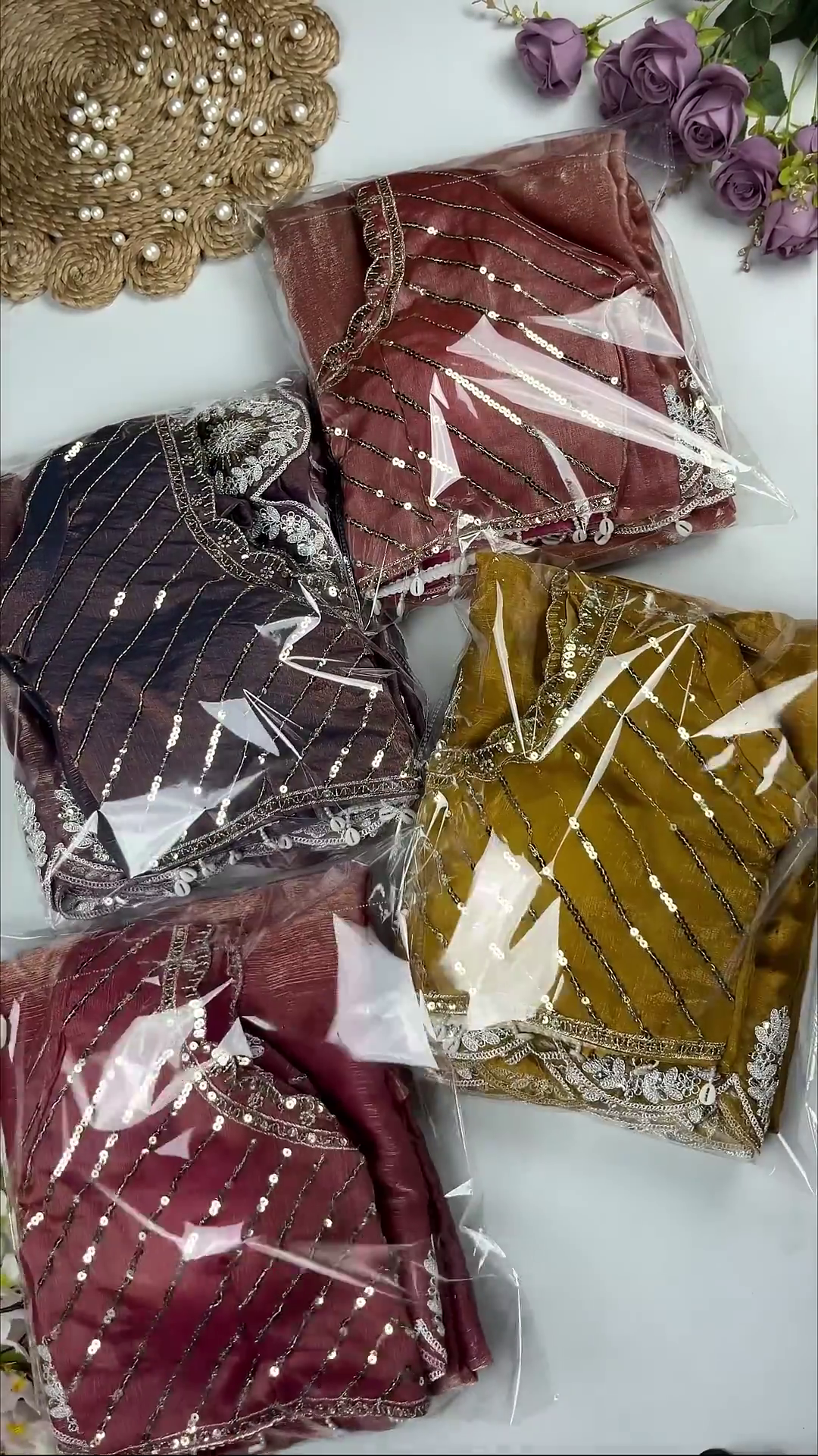 Multicolor Hand-Embroidered Stripe Designer Blouse Collection