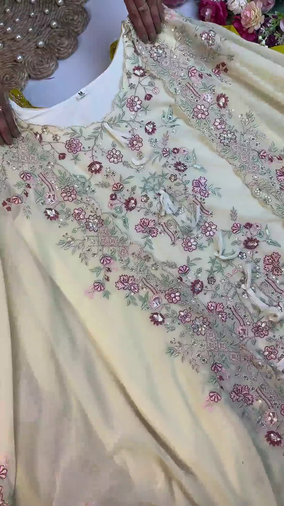 Garden-Inspired Floral Embroidered Silk Kurti Collection