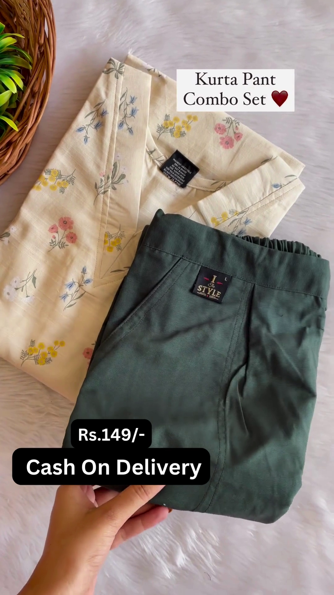 Sun-Kissed Florals: Kurta Pant Combo Set