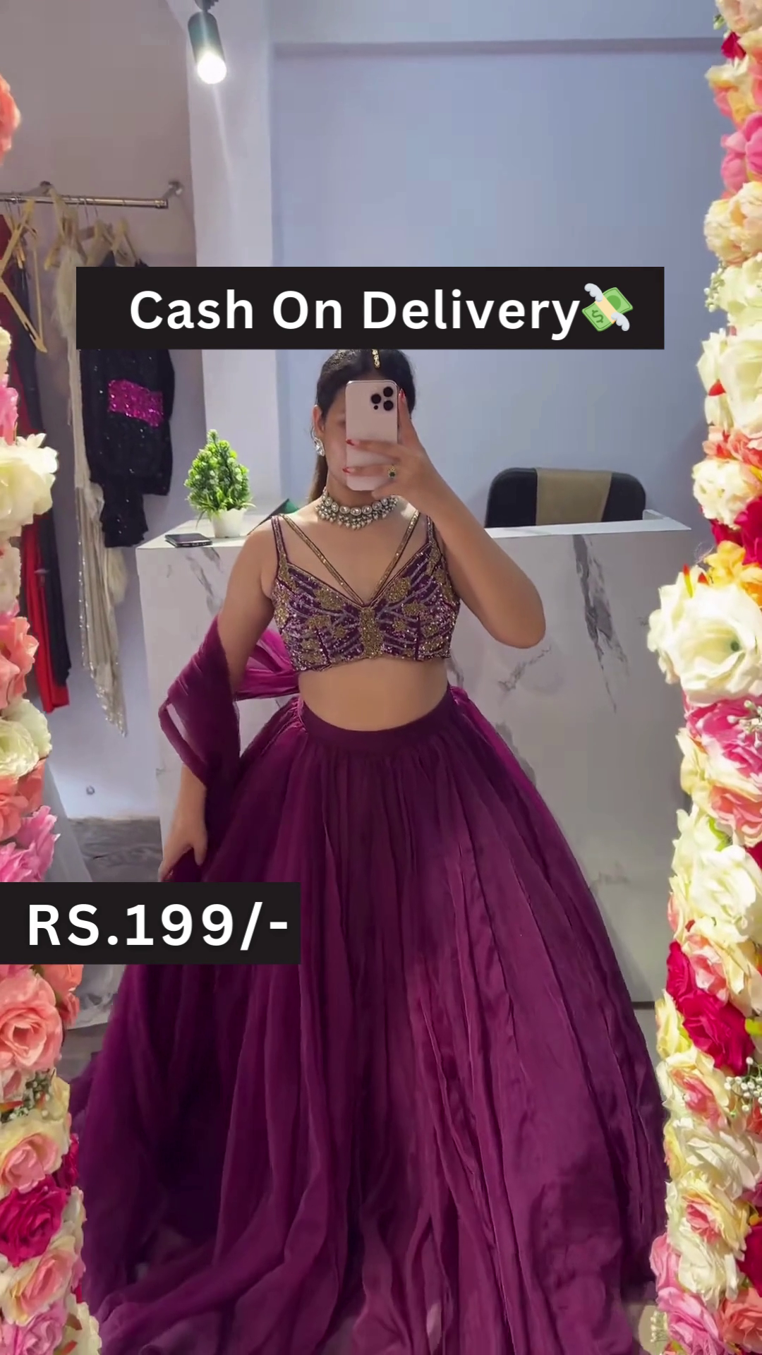 Black Sequin & Lace Lehenga Choli Set with Full-Sleeve Crop Top β Ethnic Glam Meets Floral Mirror Style