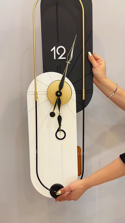Modern Black and Gold Decorative Wall Clock