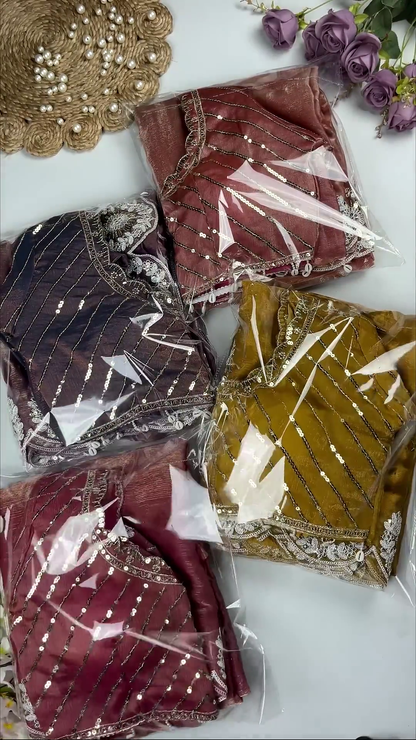Multicolor Hand-Embroidered Stripe Designer Blouse Collection