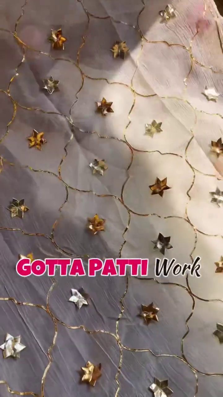 Pristine White Shimmer Silk Blouse with Geometric Gota-Patti Back