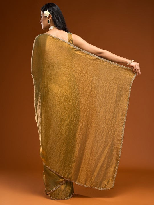 Solid Beads and Stones Saree