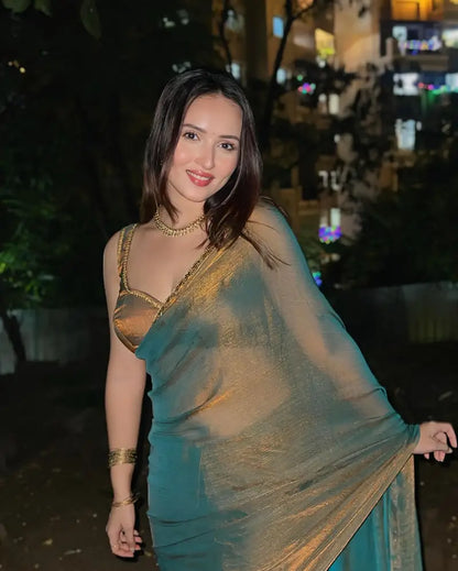 Ready To Wear Stones Art Silk Banarasi Viral Saree
